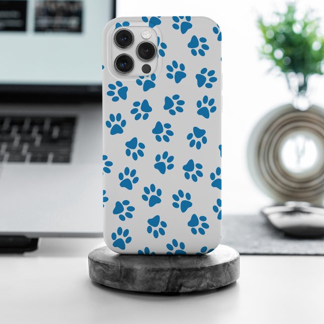 Pattern Of Paws, Dog Paws, Blue Paws iPhone Case (Creator Uploaded)
