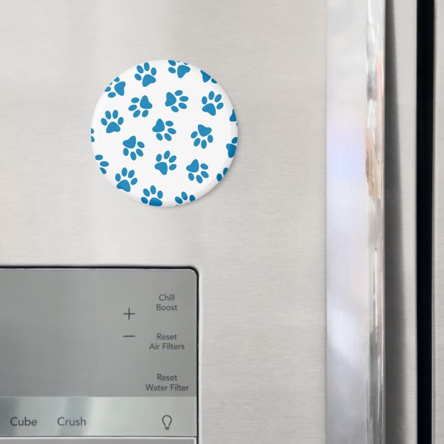 Pattern Of Paws, Dog Paws, Blue Paws Magnet (In Situ (Fridge))