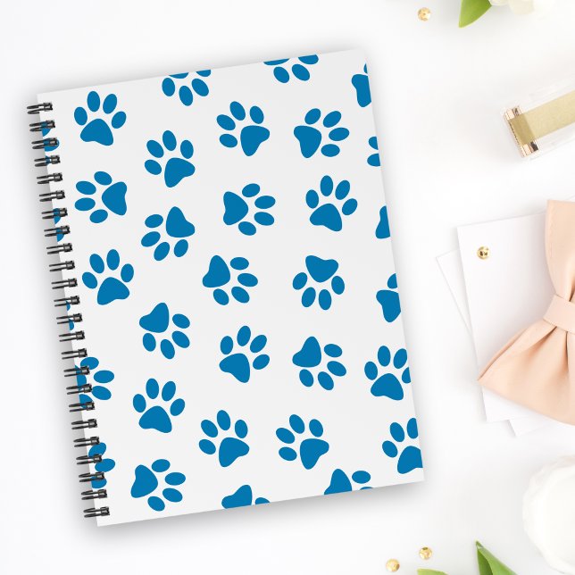 Pattern Of Paws, Dog Paws, Blue Paws Notebook (Creator Uploaded)