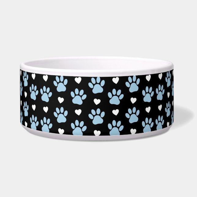 Pattern Of Paws, Dog Paws, Blue Paws, White Hearts (Front)