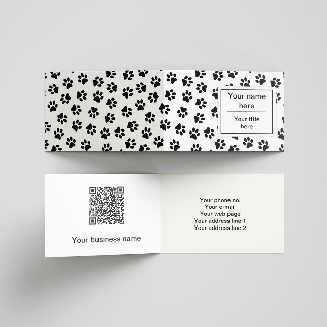 Pattern Of Paws, Dog Paws, Cat Paws, Black Paws Business Card (Creator Uploaded)