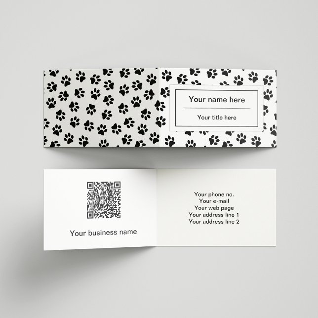 Pattern Of Paws, Dog Paws, Cat Paws, Black Paws Business Card (Creator Uploaded)