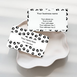 Pattern Of Paws, Dog Paws, Cat Paws, Black Paws Business Card