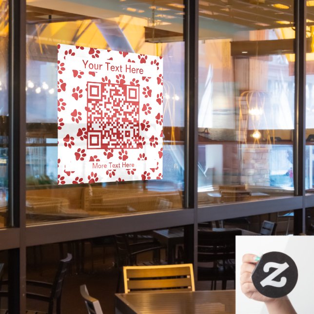 Pattern Of Paws, Dog Paws, Cat Paws, Red Paws (Restaurant Window)