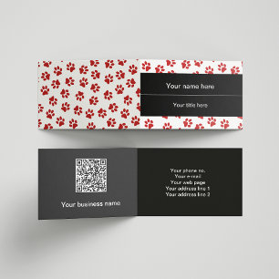 Pattern Of Paws, Dog Paws, Cat Paws, Red Paws Business Card