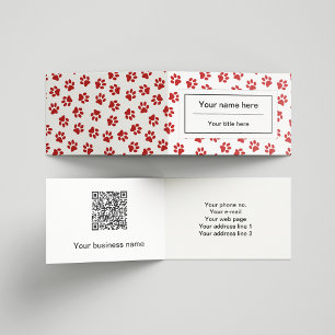 Pattern Of Paws, Dog Paws, Cat Paws, Red Paws Business Card