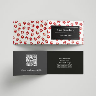 Pattern Of Paws, Dog Paws, Cat Paws, Red Paws Business Card