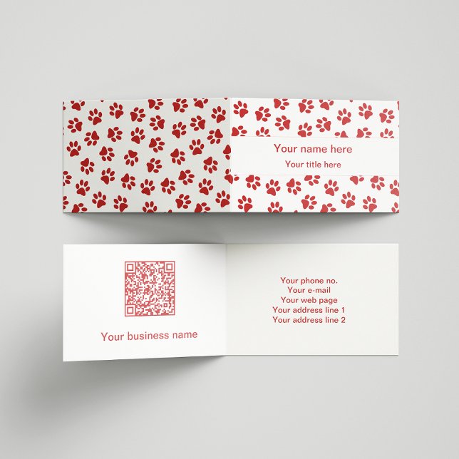 Pattern Of Paws, Dog Paws, Cat Paws, Red Paws Business Card (Creator Uploaded)