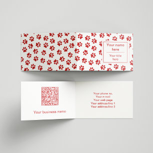 Pattern Of Paws, Dog Paws, Cat Paws, Red Paws Business Card