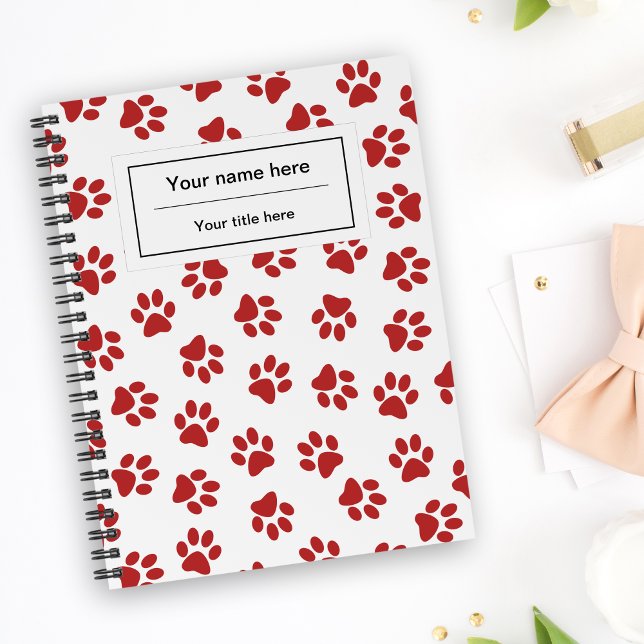 Pattern Of Paws, Dog Paws, Cat Paws, Red Paws Notebook (Creator Uploaded)