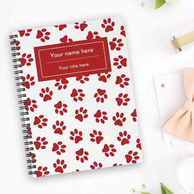 Pattern Of Paws, Dog Paws, Cat Paws, Red Paws Notebook (Creator Uploaded)