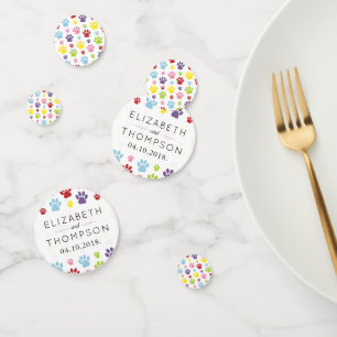Pattern Of Paws, Dog Paws, Colourful Paws, Wedding Confetti