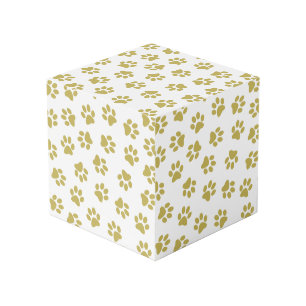 Pattern Of Paws, Dog Paws, Golden Paws Cube