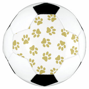 Pattern Of Paws, Dog Paws, Golden Paws Soccer Ball