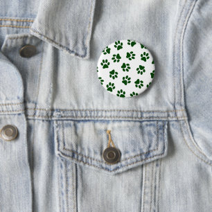 Pattern Of Paws, Dog Paws, Green Paws 6 Cm Round Badge
