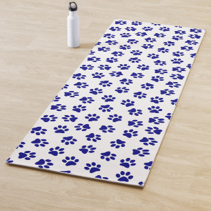 Pattern Of Paws, Dog Paws, Navy Blue Paws Yoga Mat