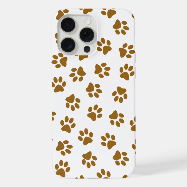 Pattern Of Paws, Dog Paws, Orange Gold Paws iPhone Case (Back)