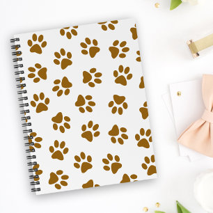 Pattern Of Paws, Dog Paws, Orange Gold Paws Notebook