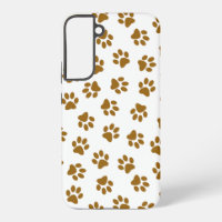 Pattern Of Paws, Dog Paws, Orange Gold Paws
