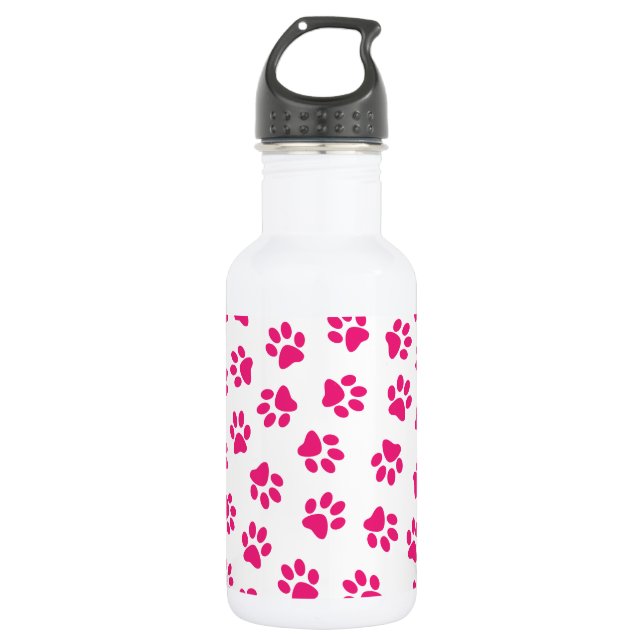 Pattern Of Paws, Dog Paws, Pink Paws 532 Ml Water Bottle (Front)