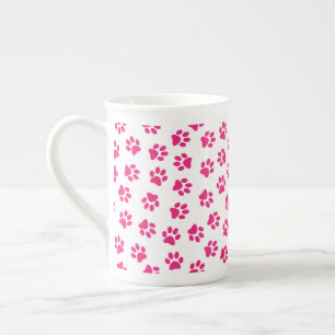 Pattern Of Paws, Dog Paws, Pink Paws Bone China Mug