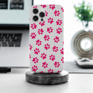 Pattern Of Paws, Dog Paws, Pink Paws iPhone 15 Pro Max Case