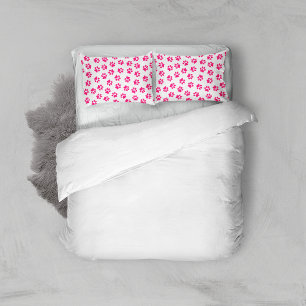 Pattern Of Paws, Dog Paws, Pink Paws Pillowcase
