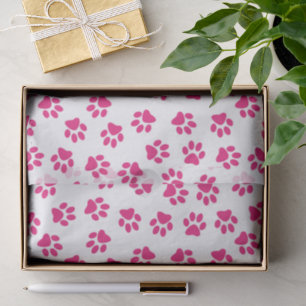 Pattern Of Paws, Dog Paws, Pink Paws Tissue Paper