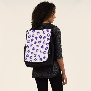 Pattern Of Paws, Dog Paws, Purple Paws Backpack