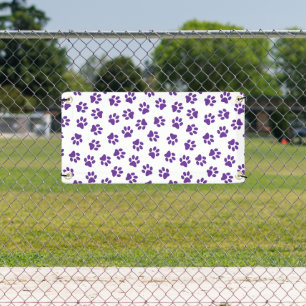 Pattern Of Paws, Dog Paws, Purple Paws Banner