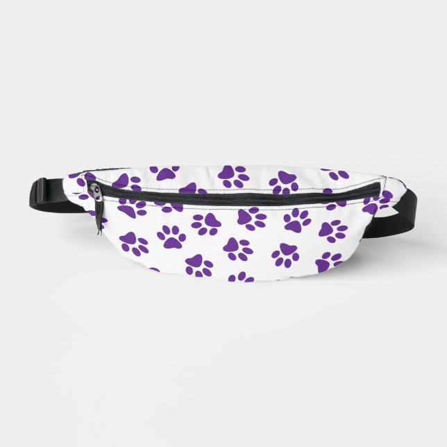 Pattern Of Paws, Dog Paws, Purple Paws Bum Bags (Front)