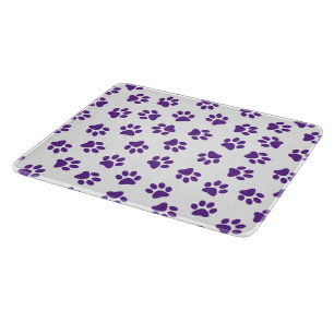 Pattern Of Paws, Dog Paws, Purple Paws Cutting Board