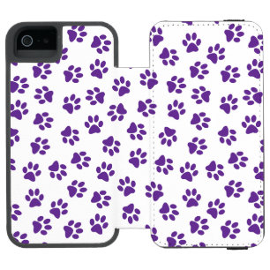 Pattern Of Paws, Dog Paws, Purple Paws Incipio Watson™ iPhone 5 Wallet Case