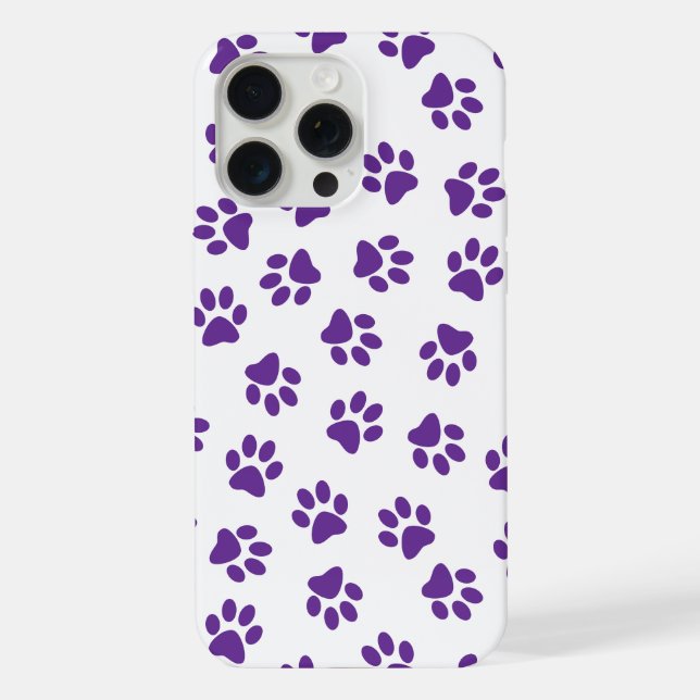 Pattern Of Paws, Dog Paws, Purple Paws iPhone Case (Back)
