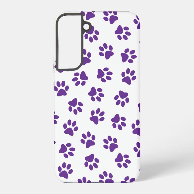 Pattern Of Paws, Dog Paws, Purple Paws Samsung Galaxy S22+ Case (Back)