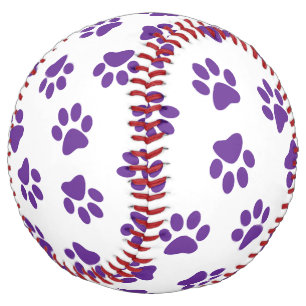 Pattern Of Paws, Dog Paws, Purple Paws Softball