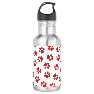 Pattern Of Paws, Dog Paws, Red Paws 532 Ml Water Bottle