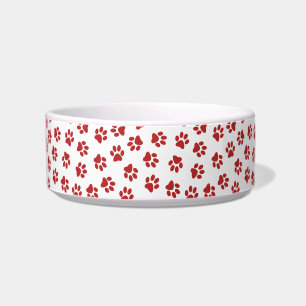 Pattern Of Paws, Dog Paws, Red Paws Bowl