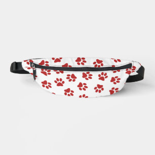 Pattern Of Paws, Dog Paws, Red Paws Bum Bags
