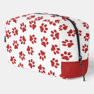Pattern Of Paws, Dog Paws, Red Paws Dopp Kit