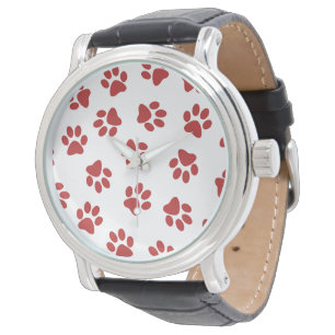 Pattern Of Paws, Dog Paws, Red Paws Watch