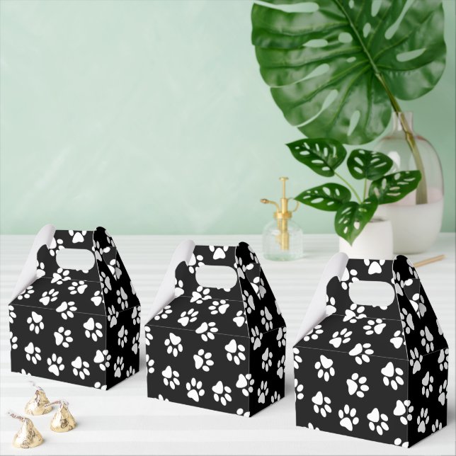 Pattern Of Paws, Dog Paws, White Paws Favour Box (Multiple)