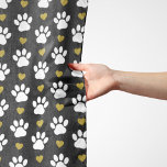 Pattern Of Paws, Dog Paws, White Paws, Gold Hearts Scarf<br><div class="desc">Cute,  fun and adorable pattern with white paws and gold hearts. Modern and trendy gift,  perfect for the dog lover in your life.</div>