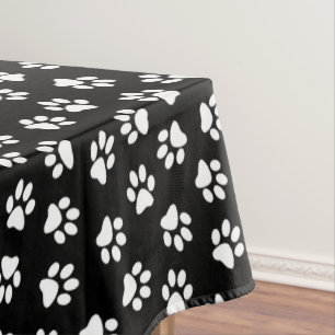 Pattern Of Paws, Dog Paws, White Paws Tablecloth