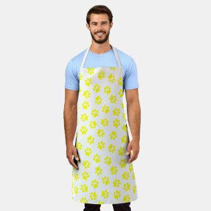 Pattern Of Paws, Dog Paws, Yellow Paws Apron