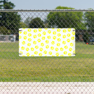 Pattern Of Paws, Dog Paws, Yellow Paws Banner