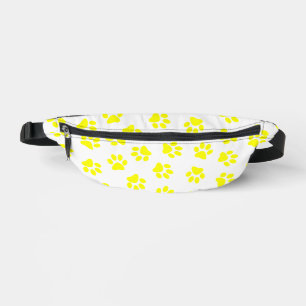 Pattern Of Paws, Dog Paws, Yellow Paws Bum Bags