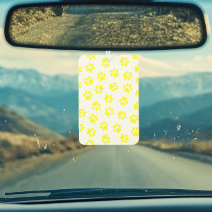 Pattern Of Paws, Dog Paws, Yellow Paws Car Air Freshener