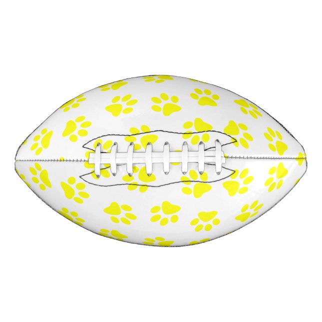 Pattern Of Paws, Dog Paws, Yellow Paws Football (Front)