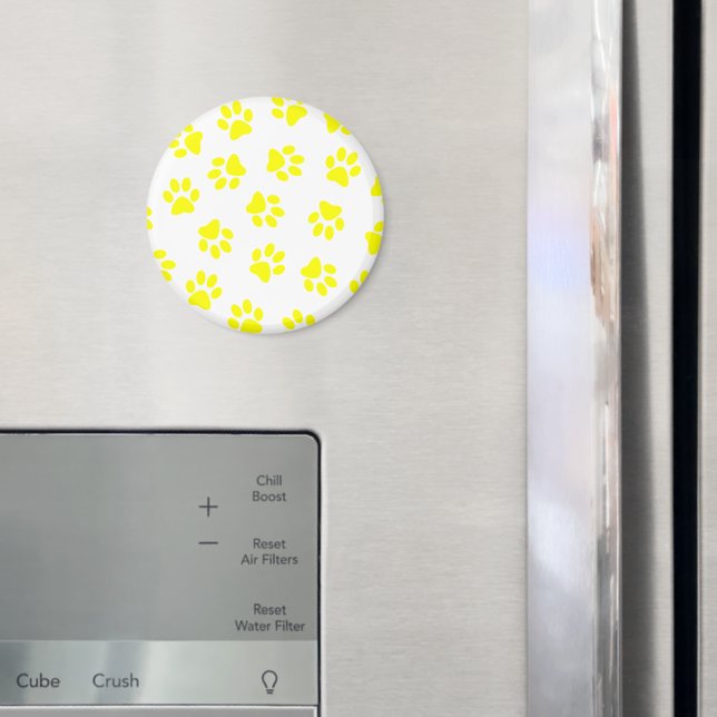 Pattern Of Paws, Dog Paws, Yellow Paws Magnet (In Situ (Fridge))
